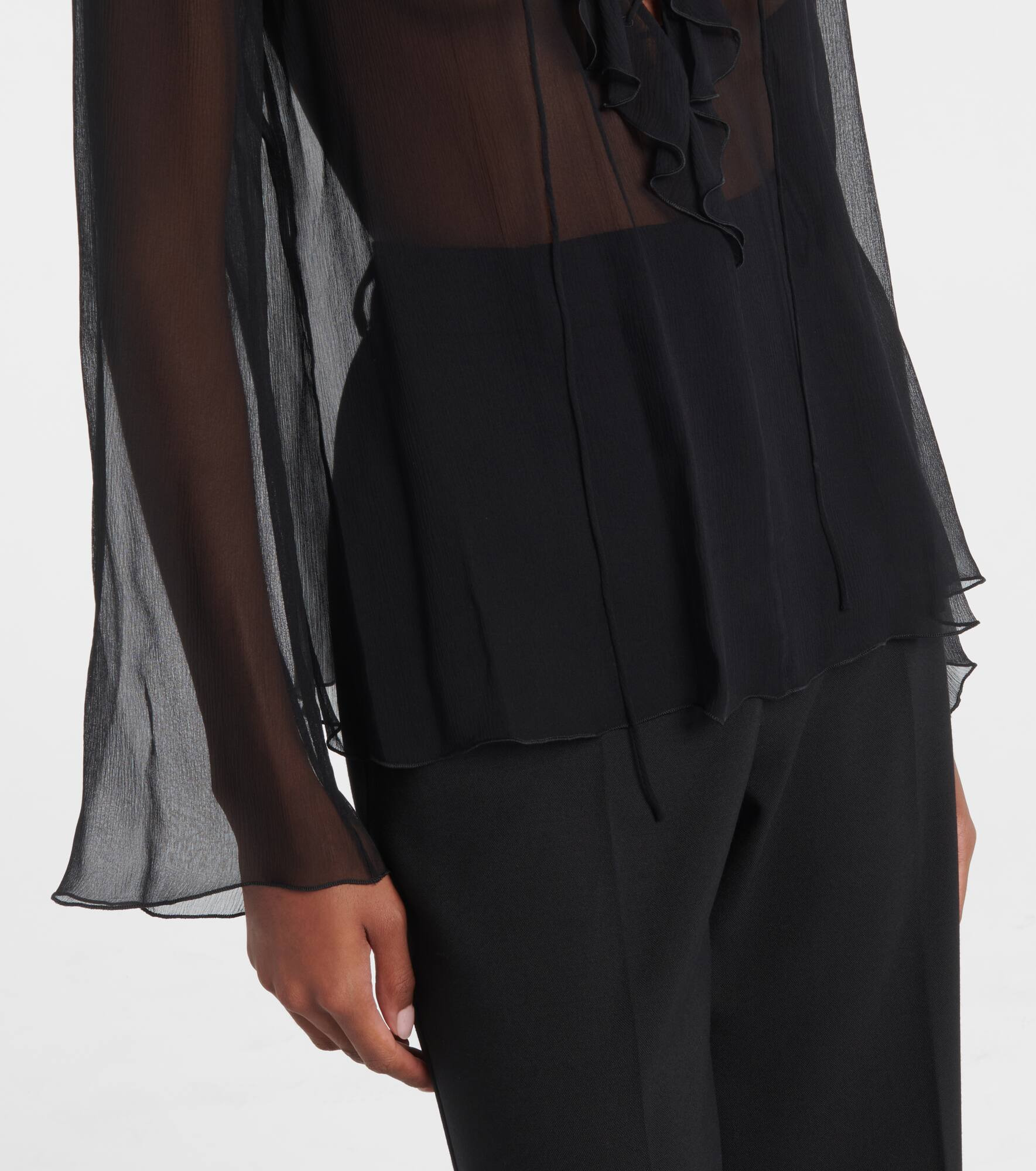 Gisella ruffled silk chiffon blouse - 5