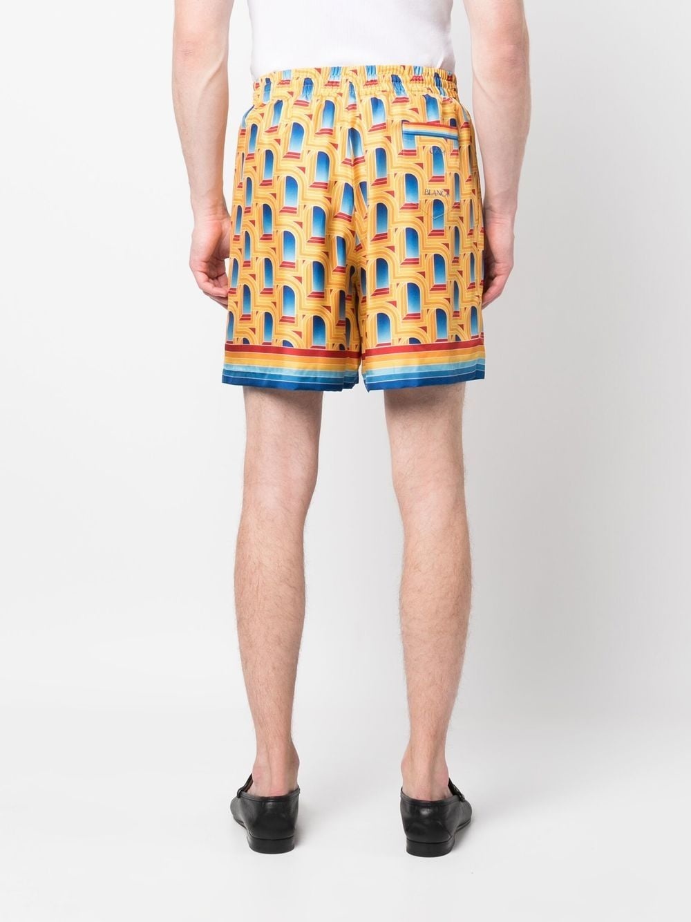 graphic-print silk shorts - 4