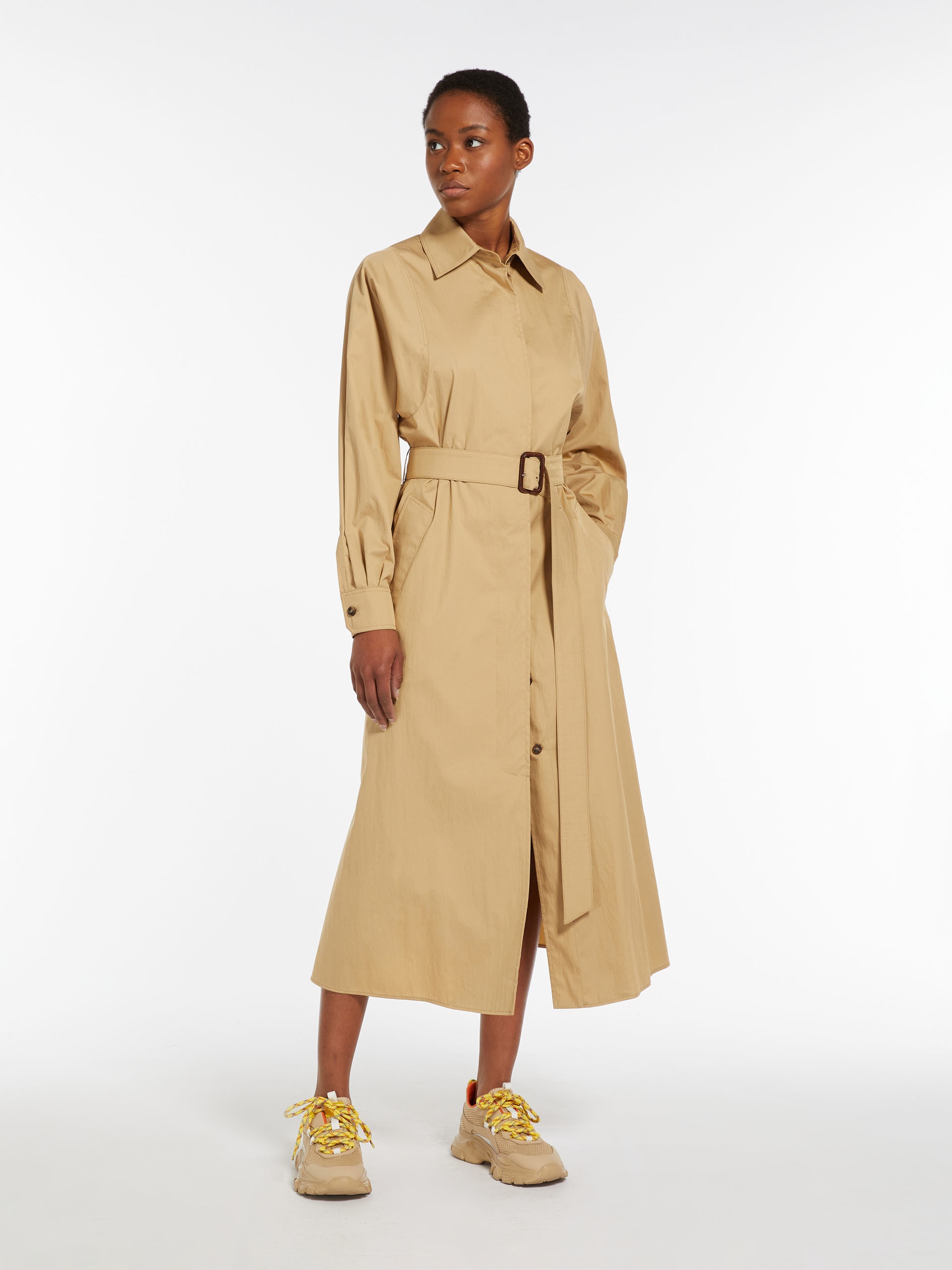 【関税＆送料込み】Max Mara Shirt Dress In Twill Max Mara LAMPARA Water-repellent twill shirt dress | REVERSIBLE