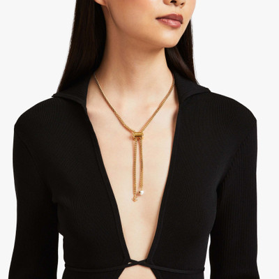 JIMMY CHOO Bon Bon Necklace
Gold-Finish Metal Necklace with Pearl and JC Charm outlook