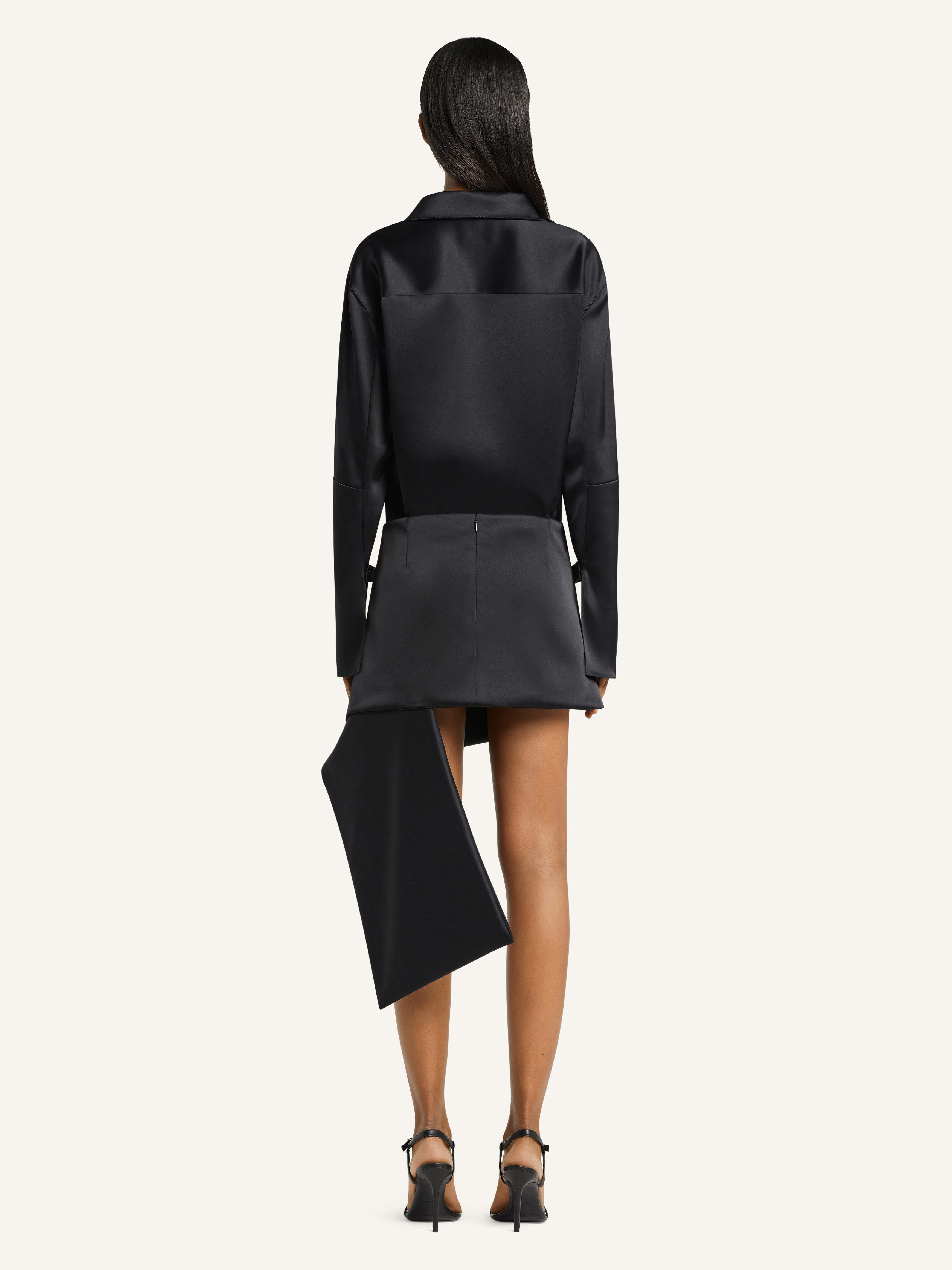FOLDED SATIN MINI-SKIRT - 4
