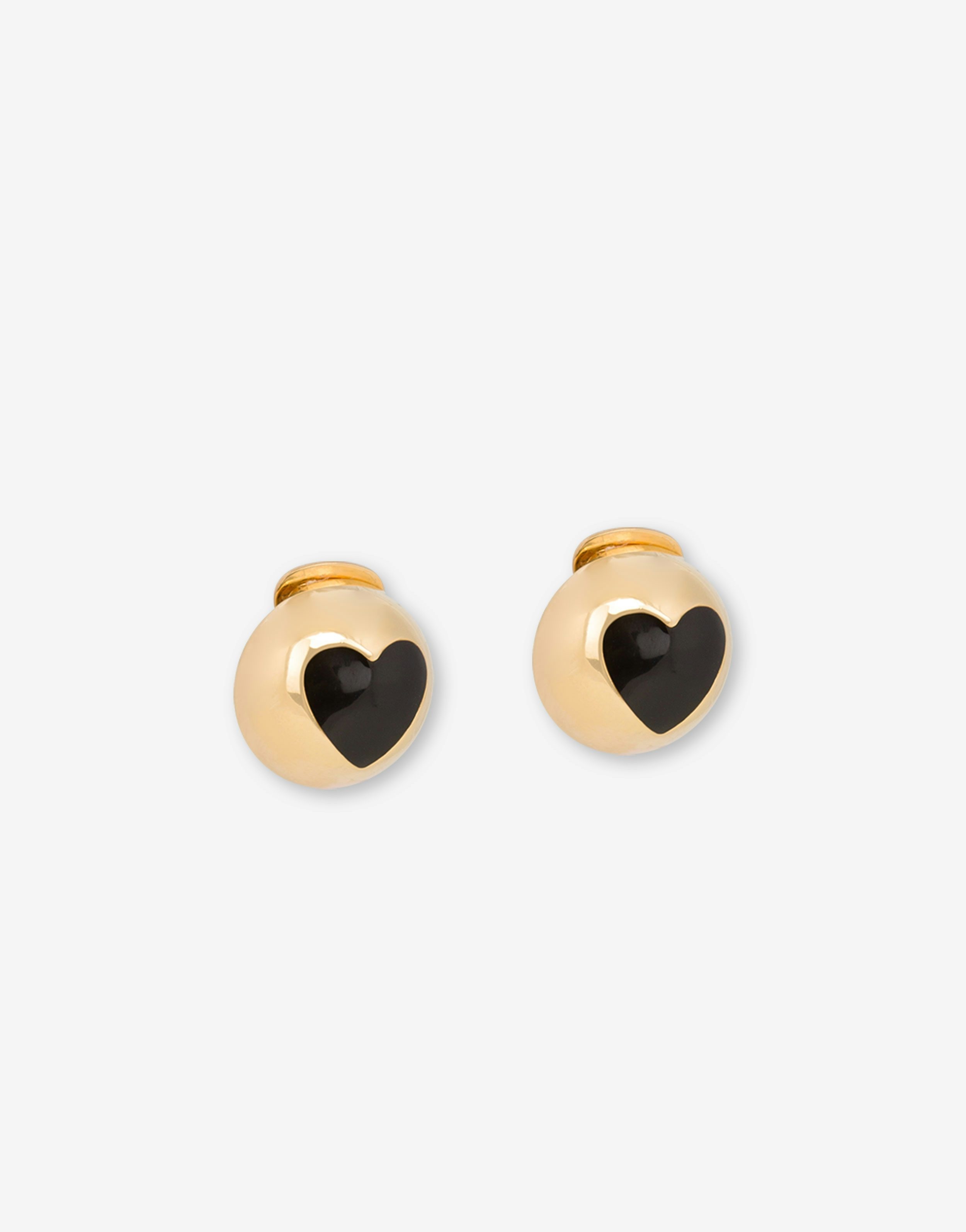 GOLD HEART BUTTONS CLIP-ON EARRINGS - 2