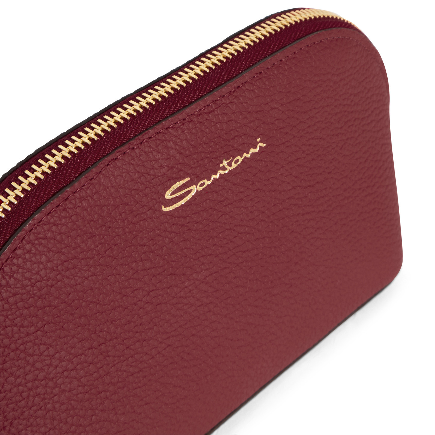 Red tumbled leather pouch - 5
