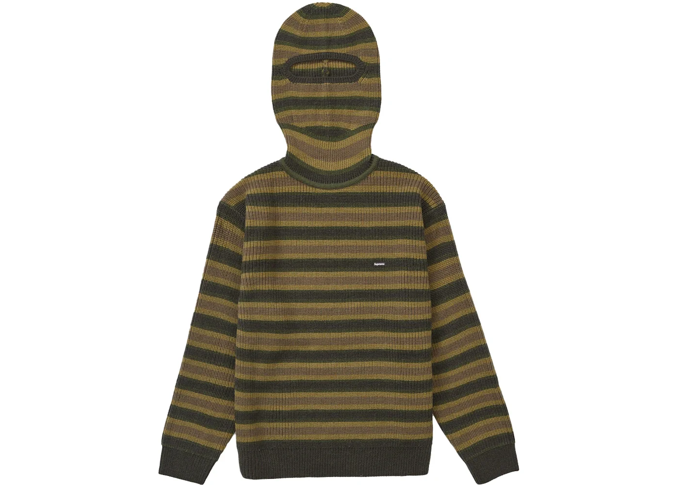 Supreme Small Box Balaclava/Turtleneck Sweater Olive Stripe - 1