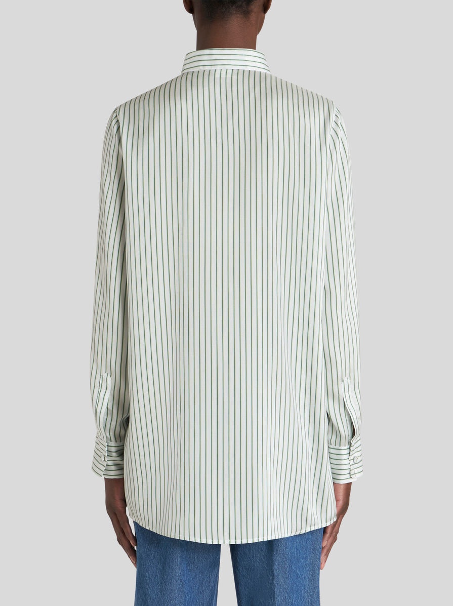 Tシャツ・カットソー ETRO SS25 'Pegaso' striped shirt (MRIB000499TR575 S8461) Etro STRIPED SHIRT WITH LOGO | REVERSIBLE