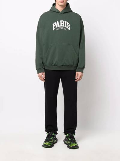 BALENCIAGA Paris logo-print pullover hoodie outlook