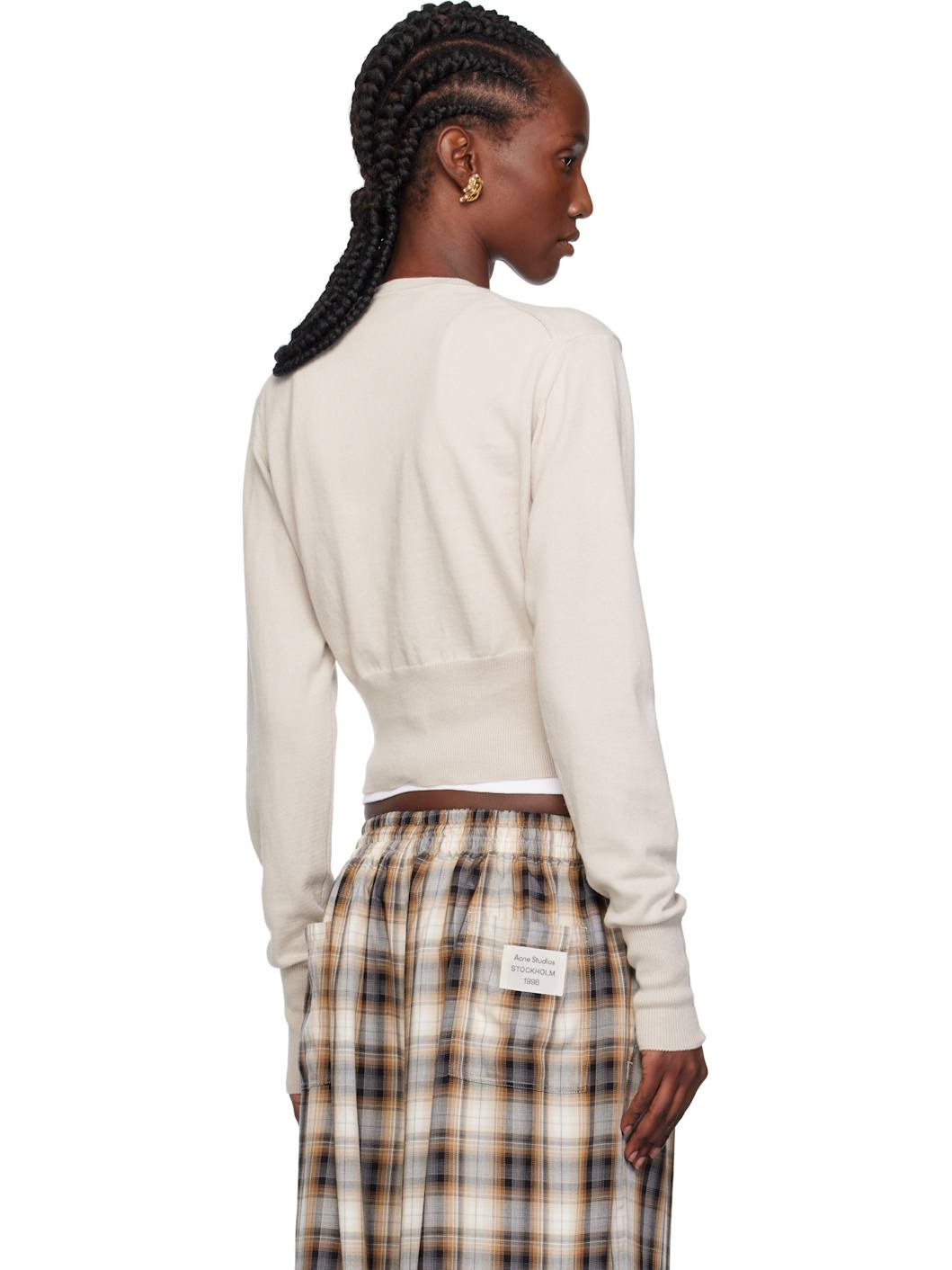 Taupe Bea Cropped Cardigan - 3
