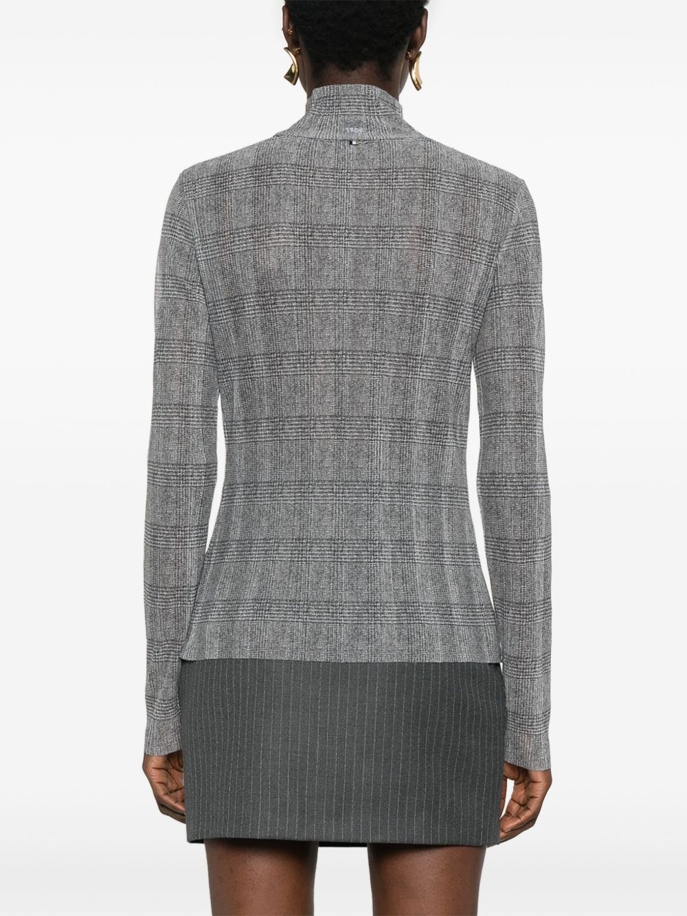 plissé-details checked T-shirt - 4