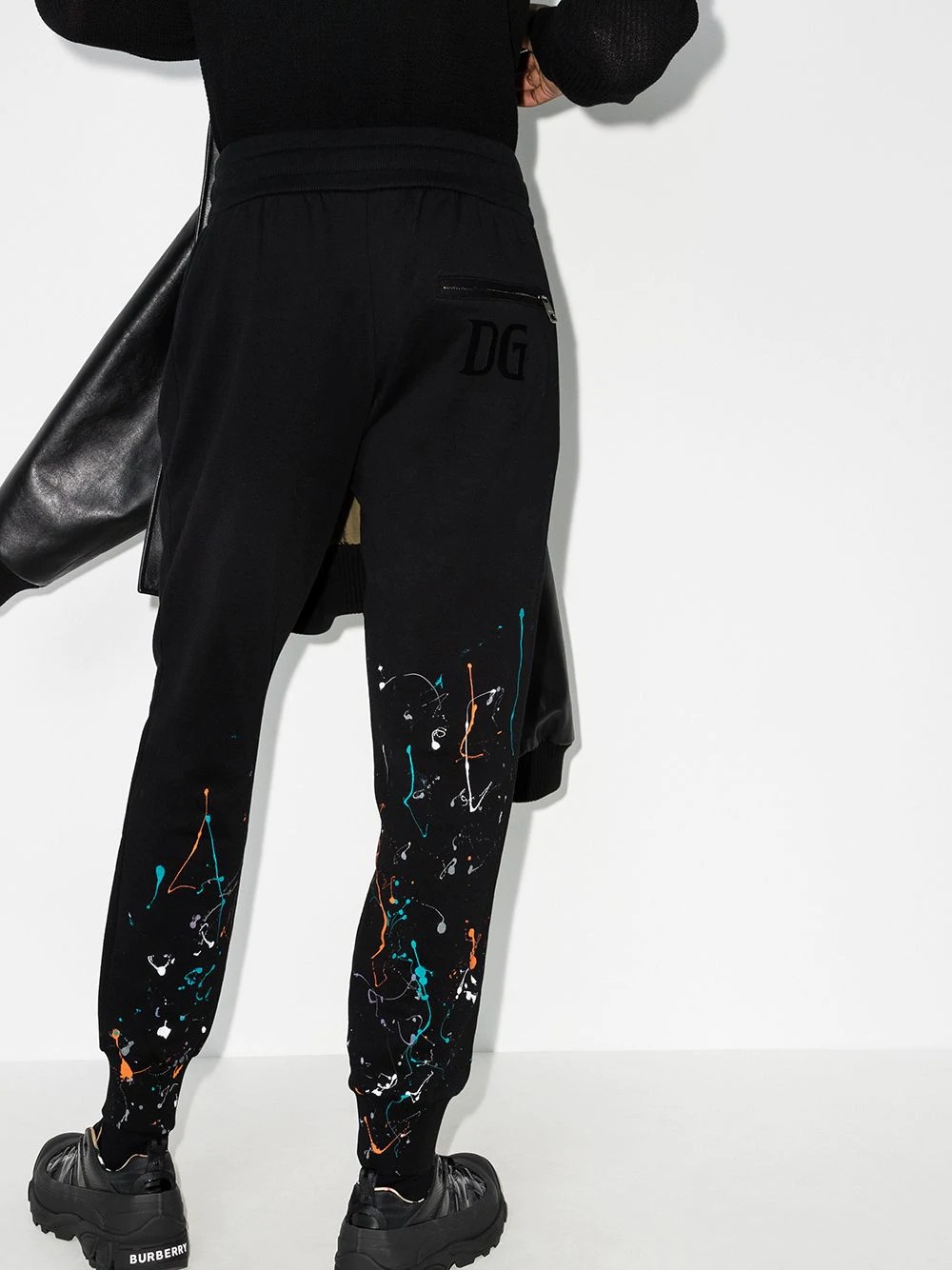 paint splatter track pants - 3