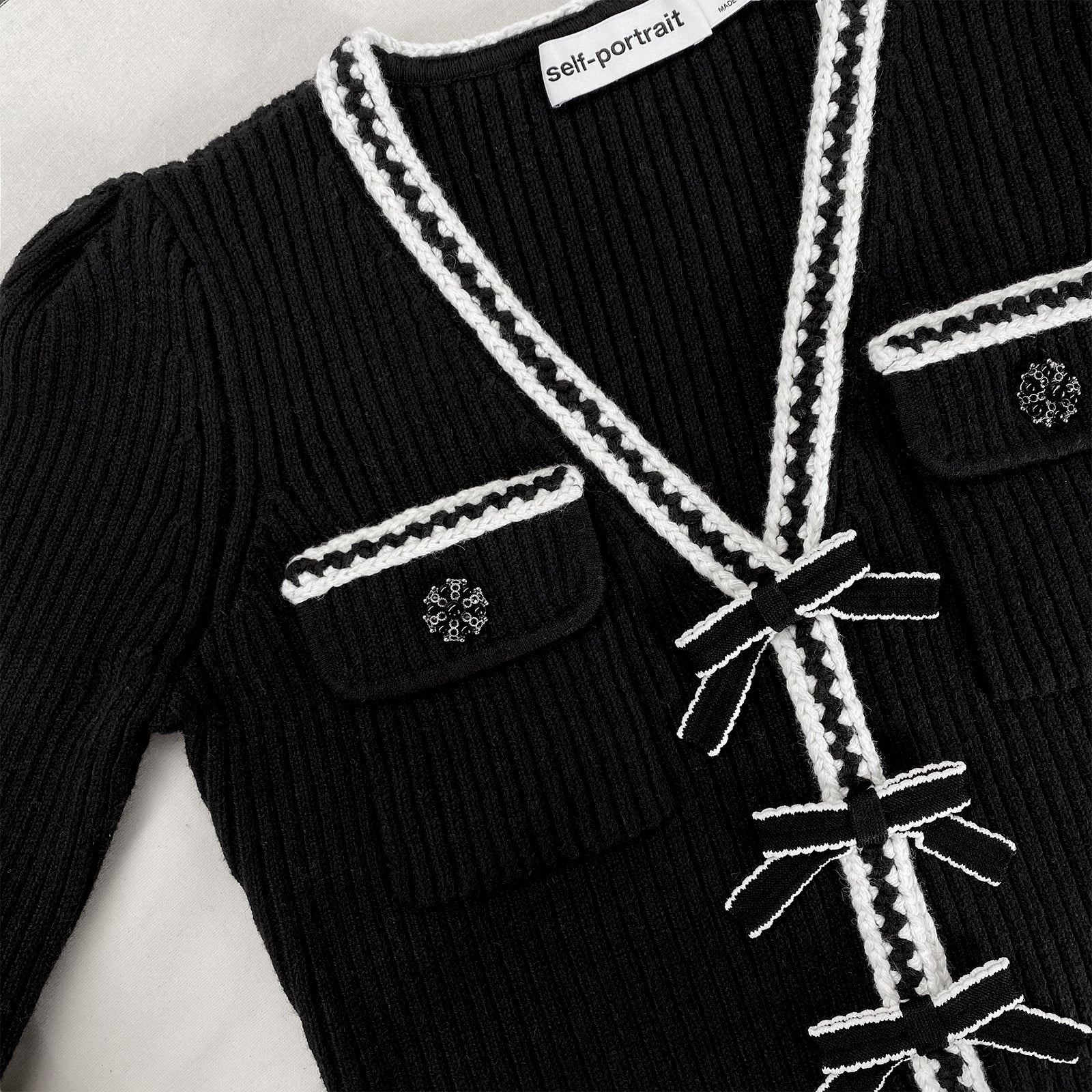 Black Melange Knit Cardigan - 4