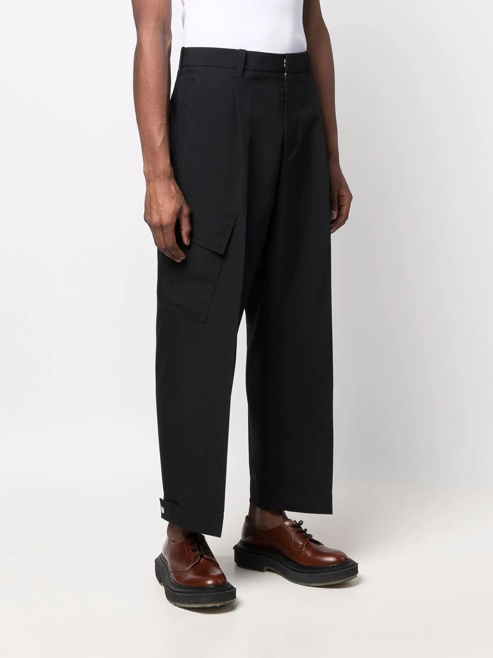 straight-leg cotton trousers - 3