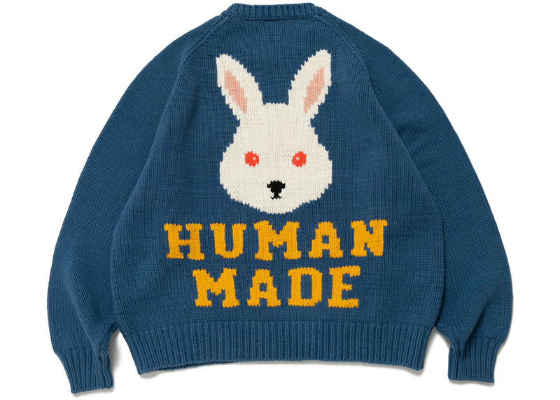 Human Made Human Made Rabbit Raglan Knit Sweater Blue outlook