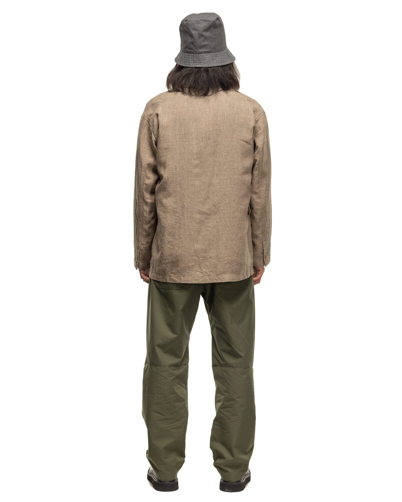 Loiter Jacket Linen Glen Plaid Beige - 3