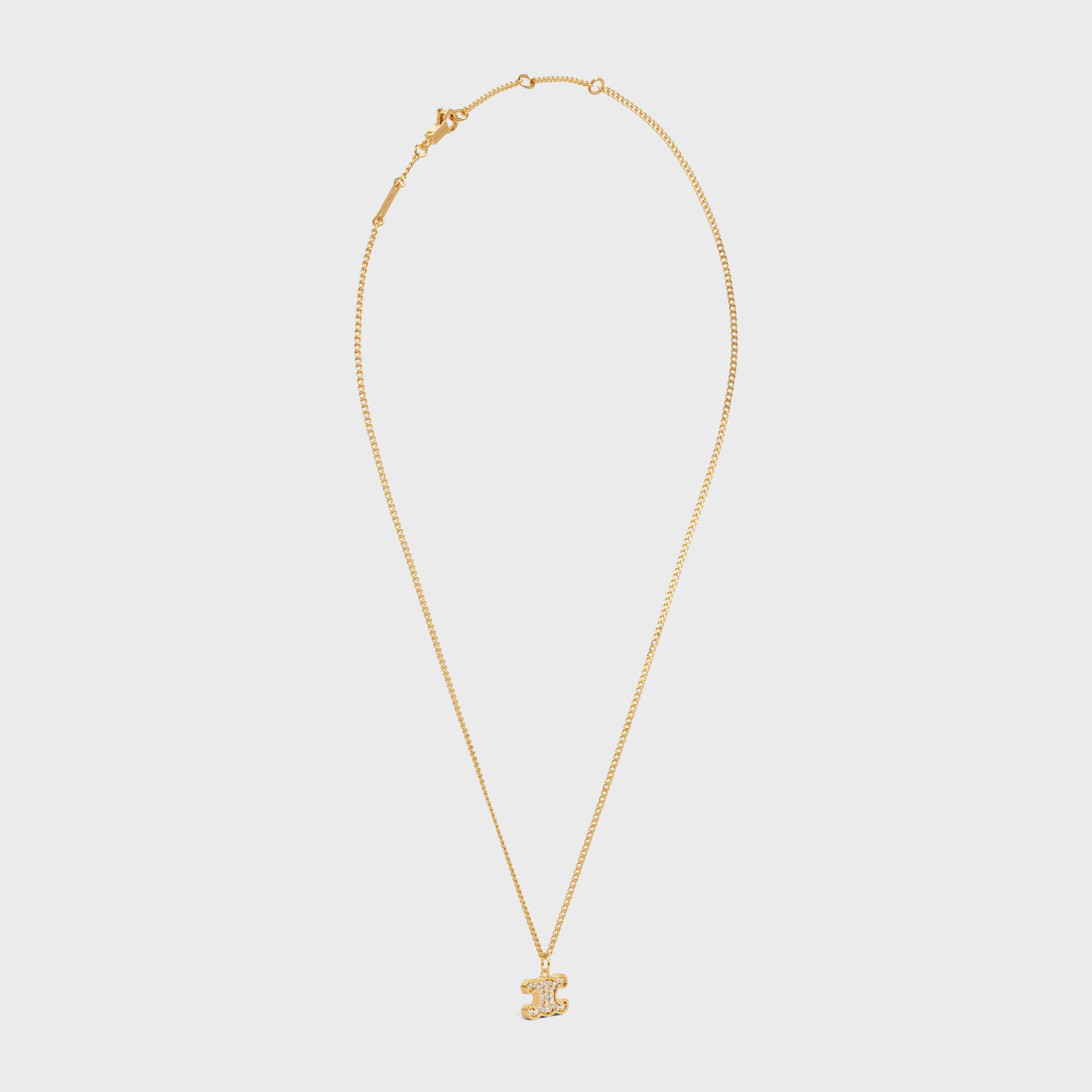 Triomphe Rhinestone Necklace in Brass with Gold Finish and Crystals - 3