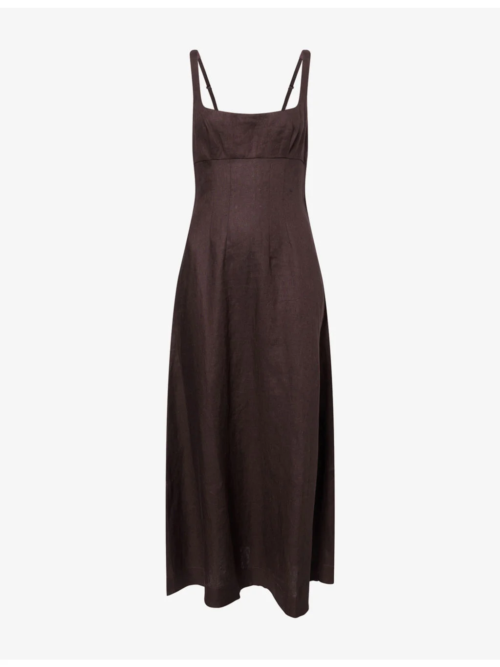 Sabine Square-Neck Linen Midi Dress - 1