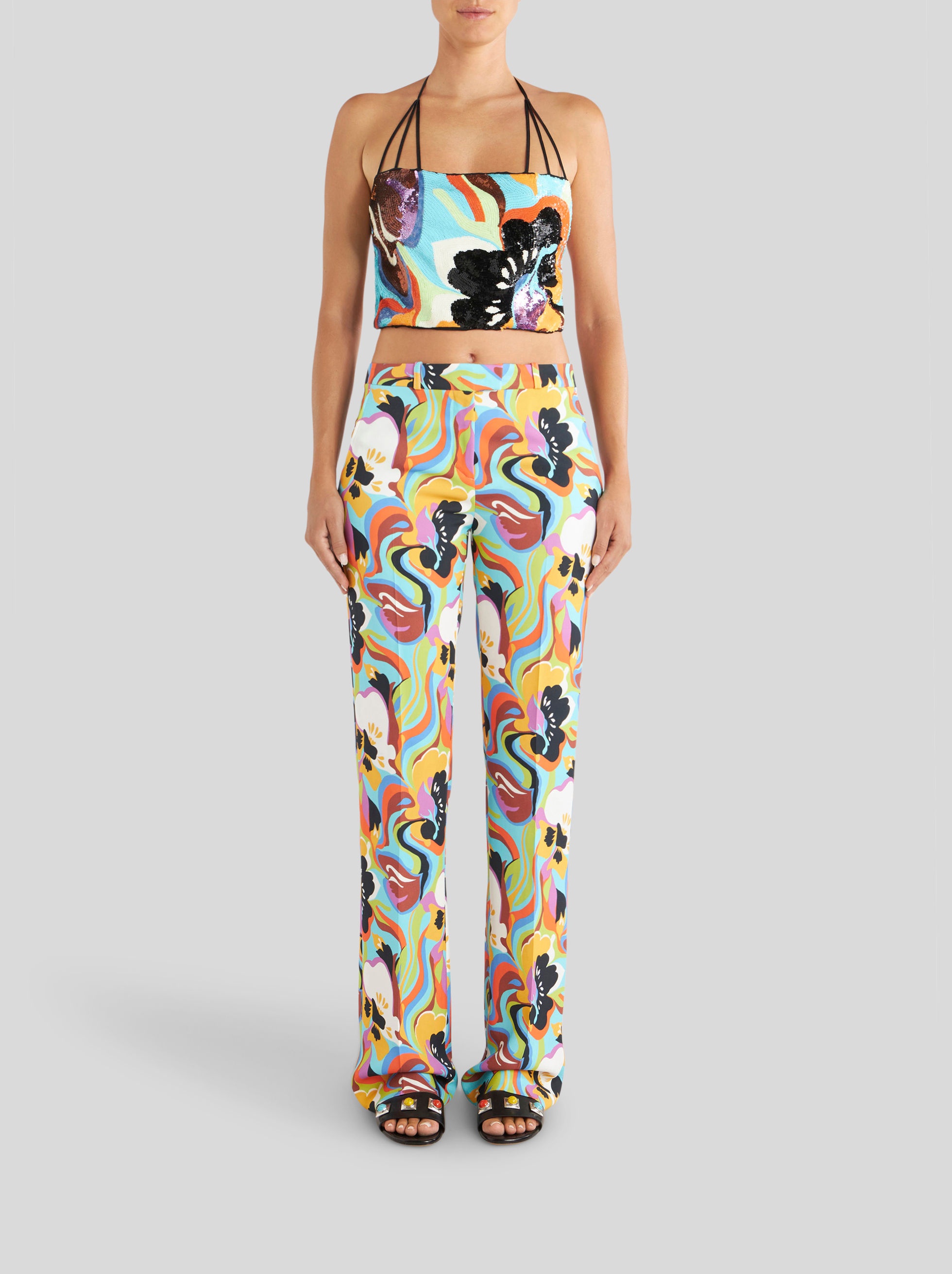 TAILORED TROUSERS WITH MAXI FLORAL PATTERNS - 3