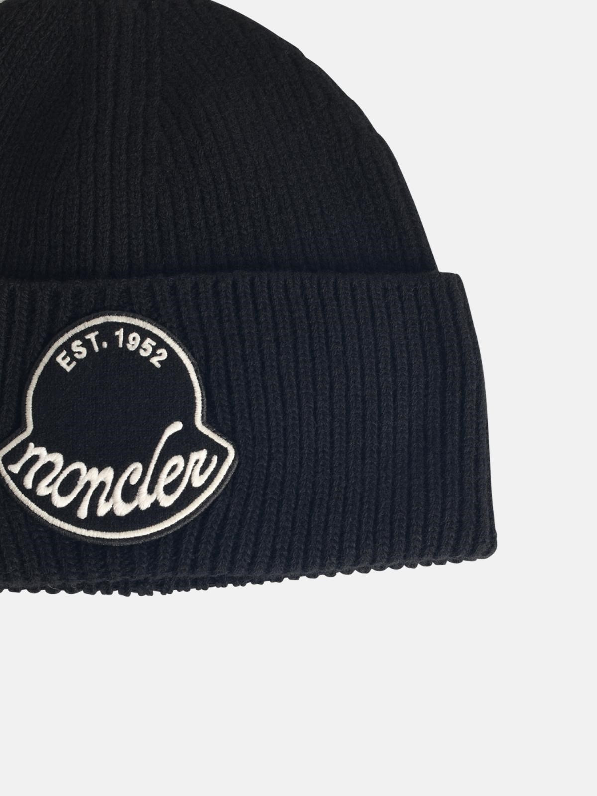 BLACK VIRGIN WOOL BEANIE - 3