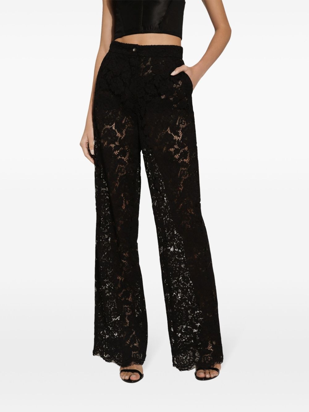 floral lace trousers - 5