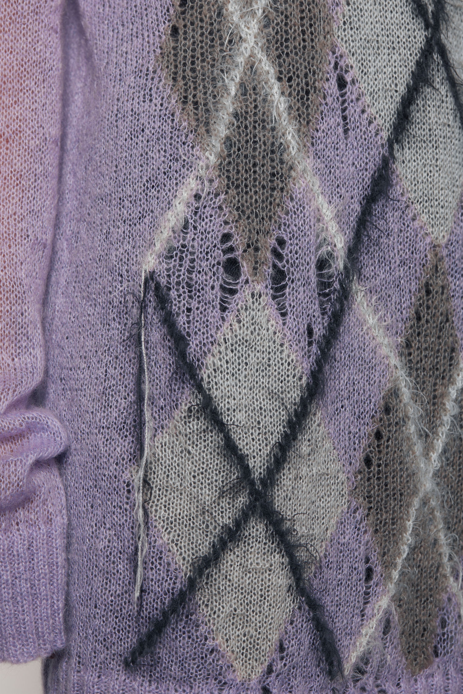 Distressed argyle sweater lilac/multi - 6