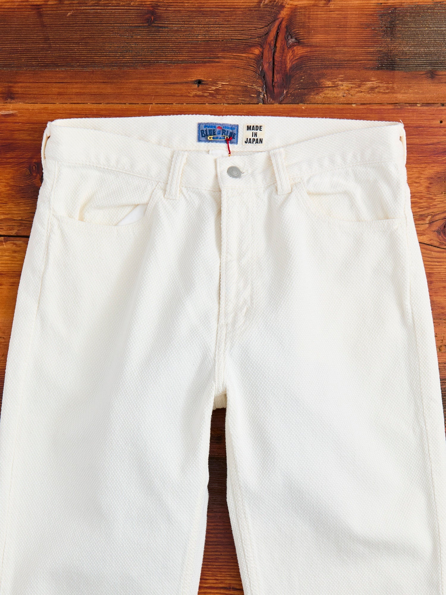 Fine Sashiko 5-Pocket Pants in Natural - 2