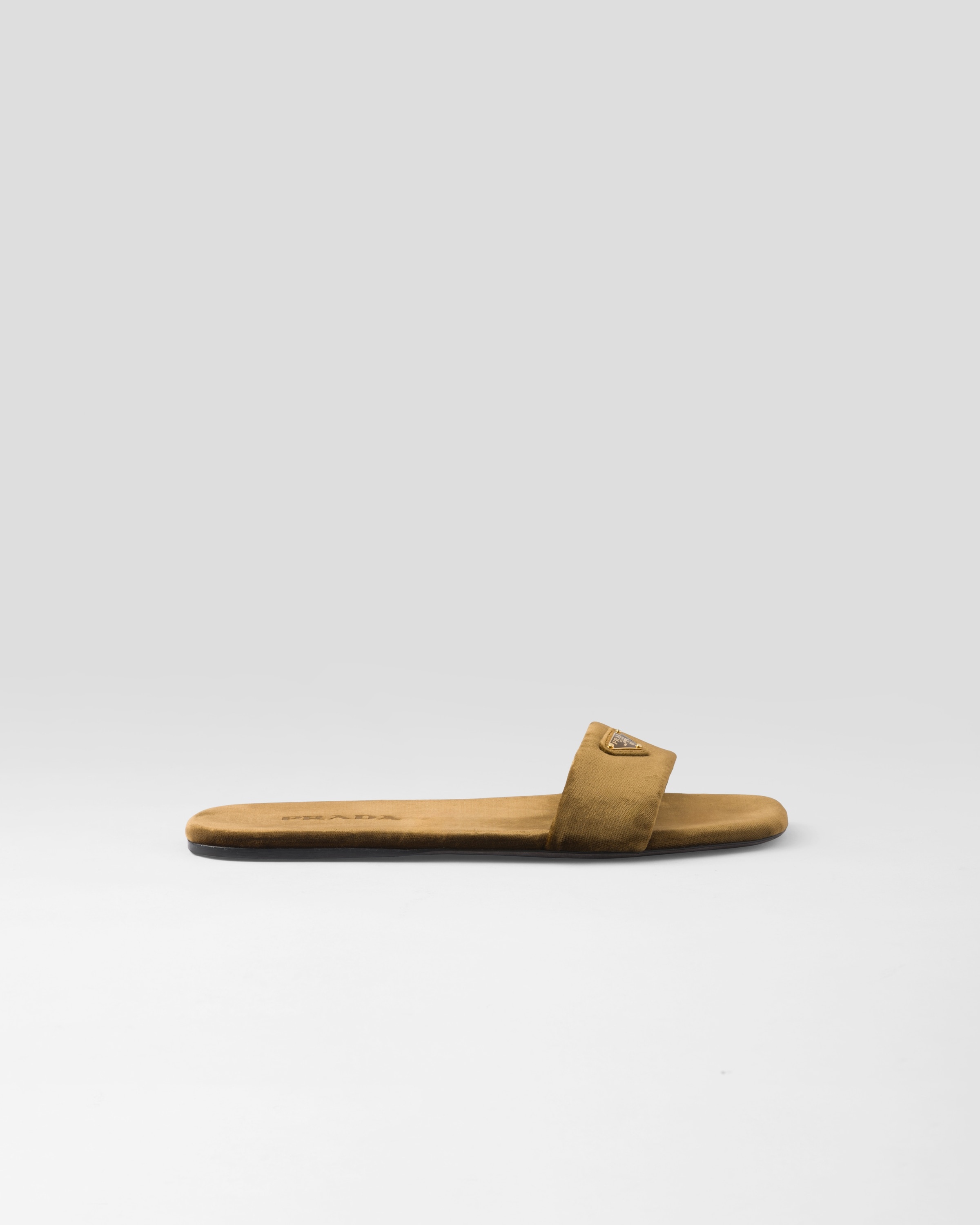Flat velvet slides - 2