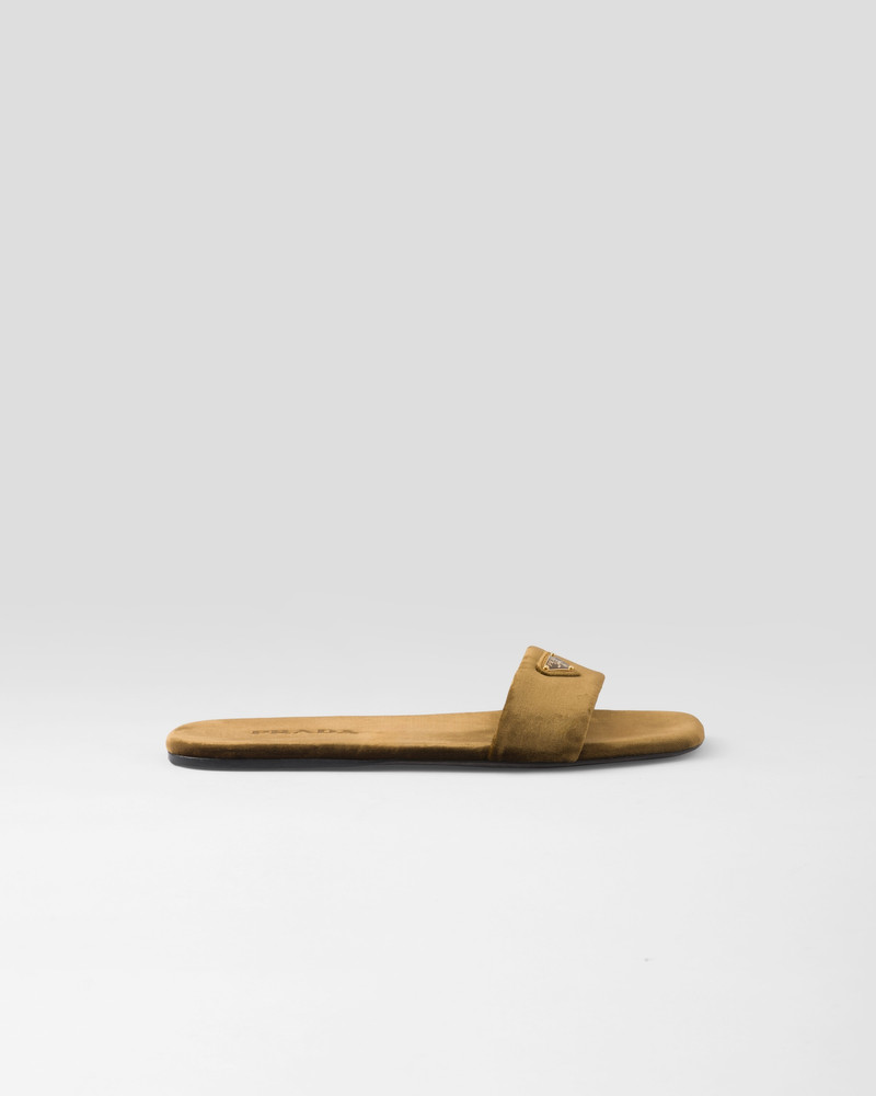 Prada Flat velvet slides outlook