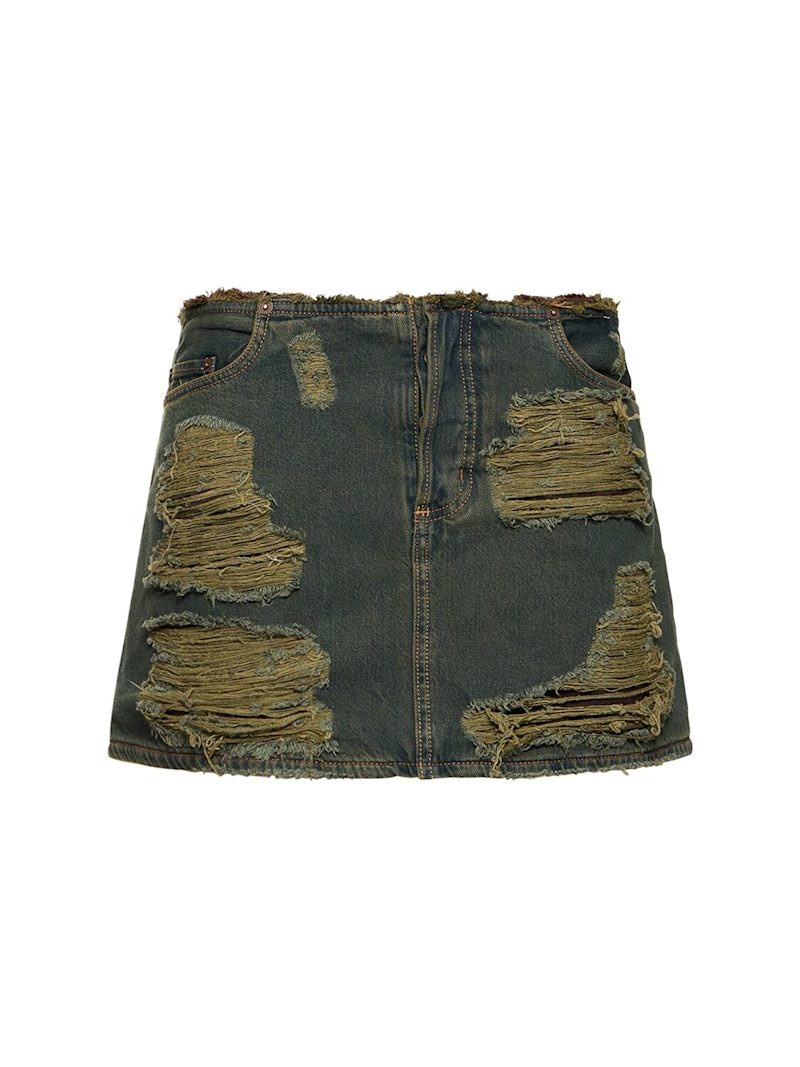 Acne Studios Distressed denim mini skirt | luisaviaroma