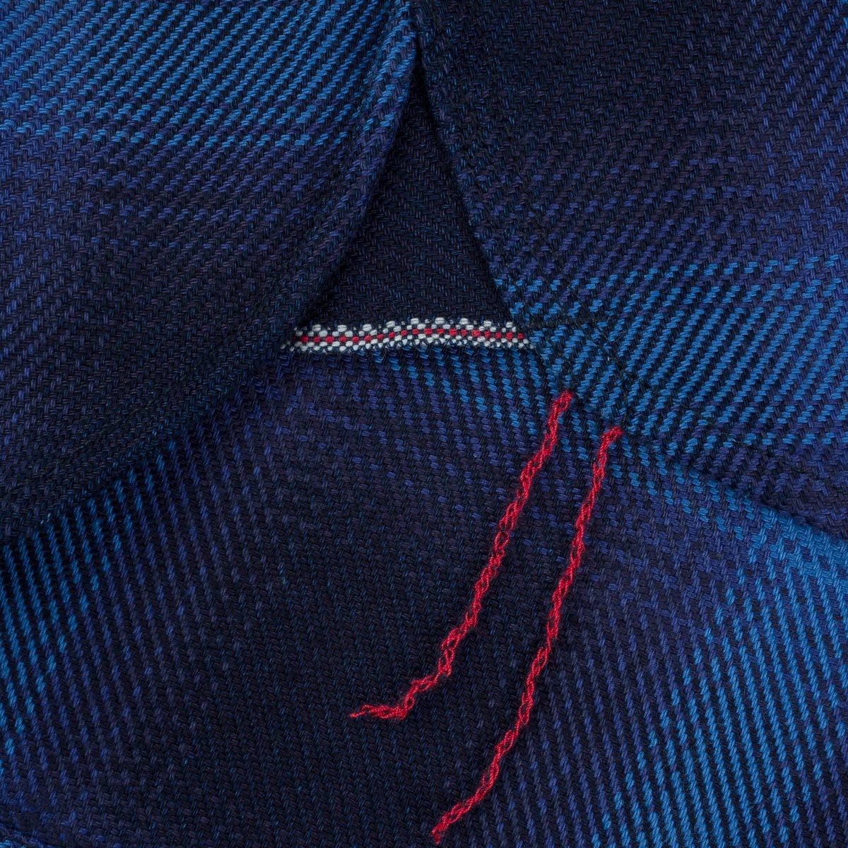 IHSH-349-IND 9oz Selvedge Ombré Check Work Shirt - Indigo - 12