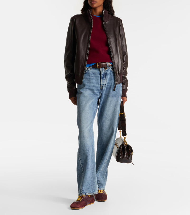 Proenza Schouler Elenora wool-trimmed leather jacket outlook