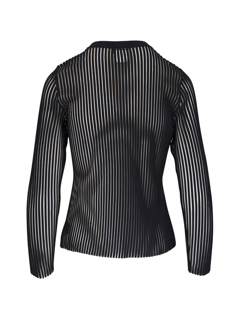 AKRIS striped V-neck cardigan outlook