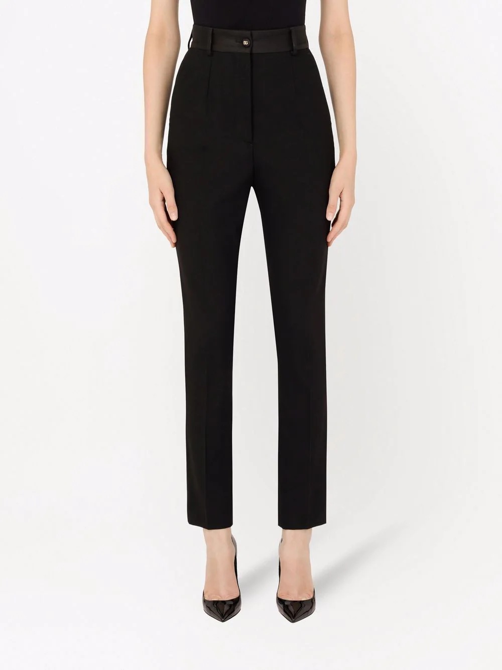 slim-fit high-waisted trousers - 3