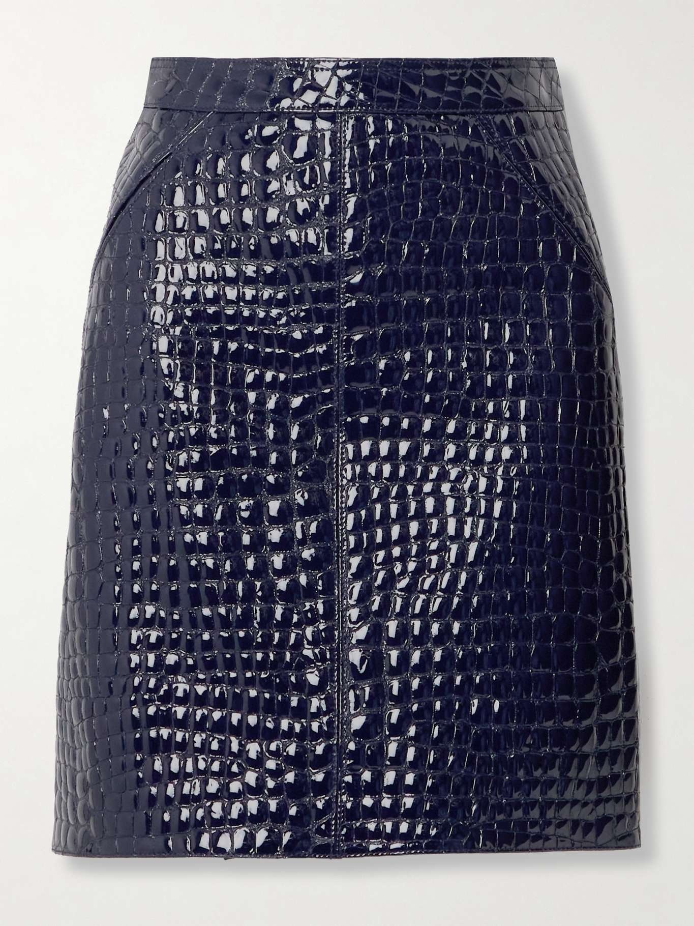 Croc-effect patent-leather mini skirt - 1