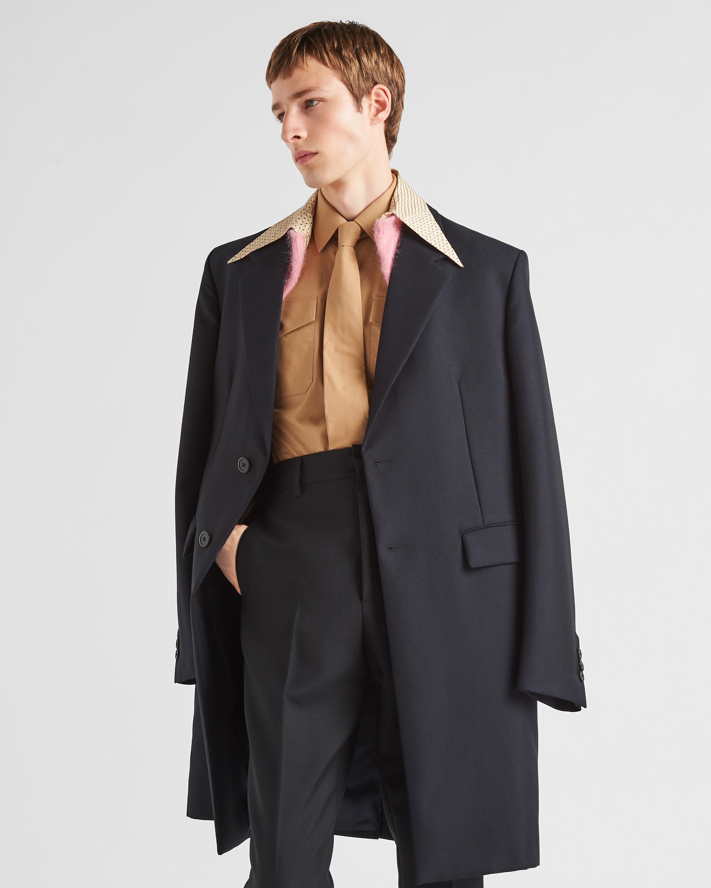 Mohair wool coat with collar - 6
