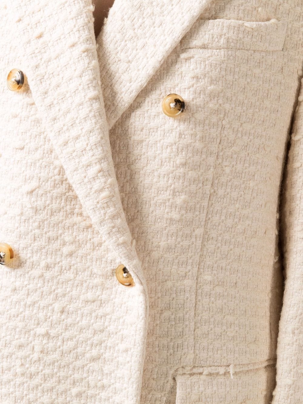 double-breasted bouclé blazer - 5