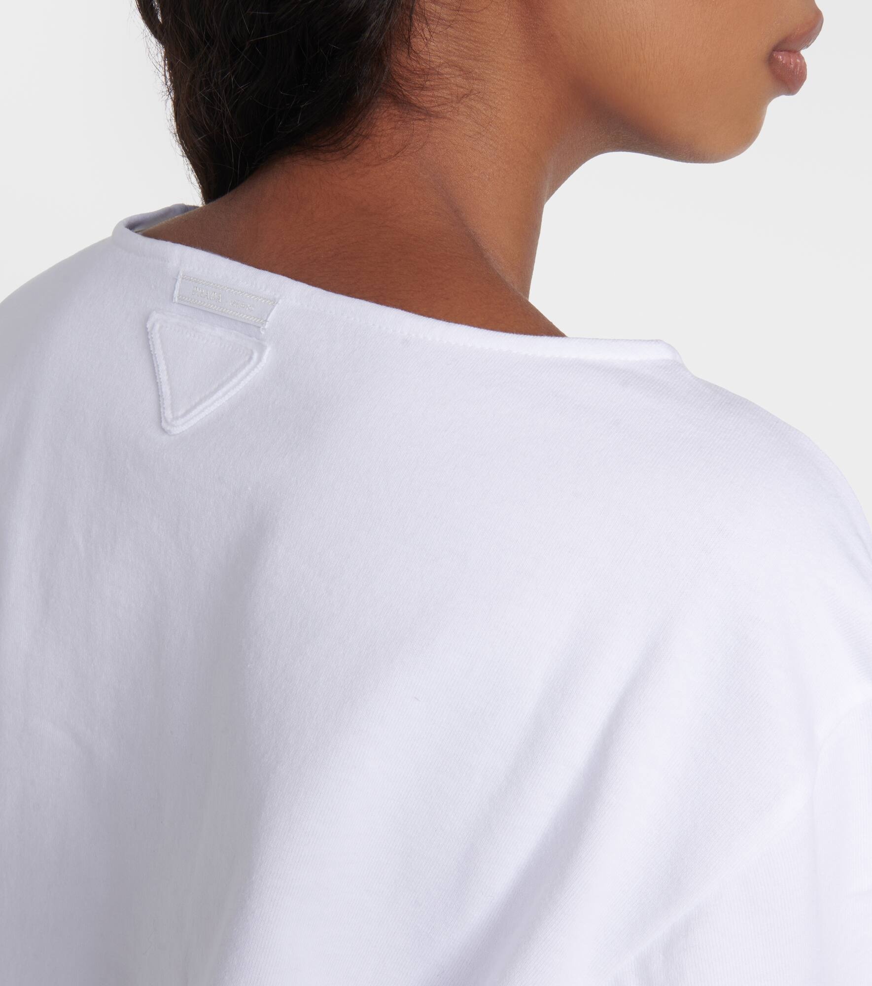 Logo cotton jersey crop top - 5