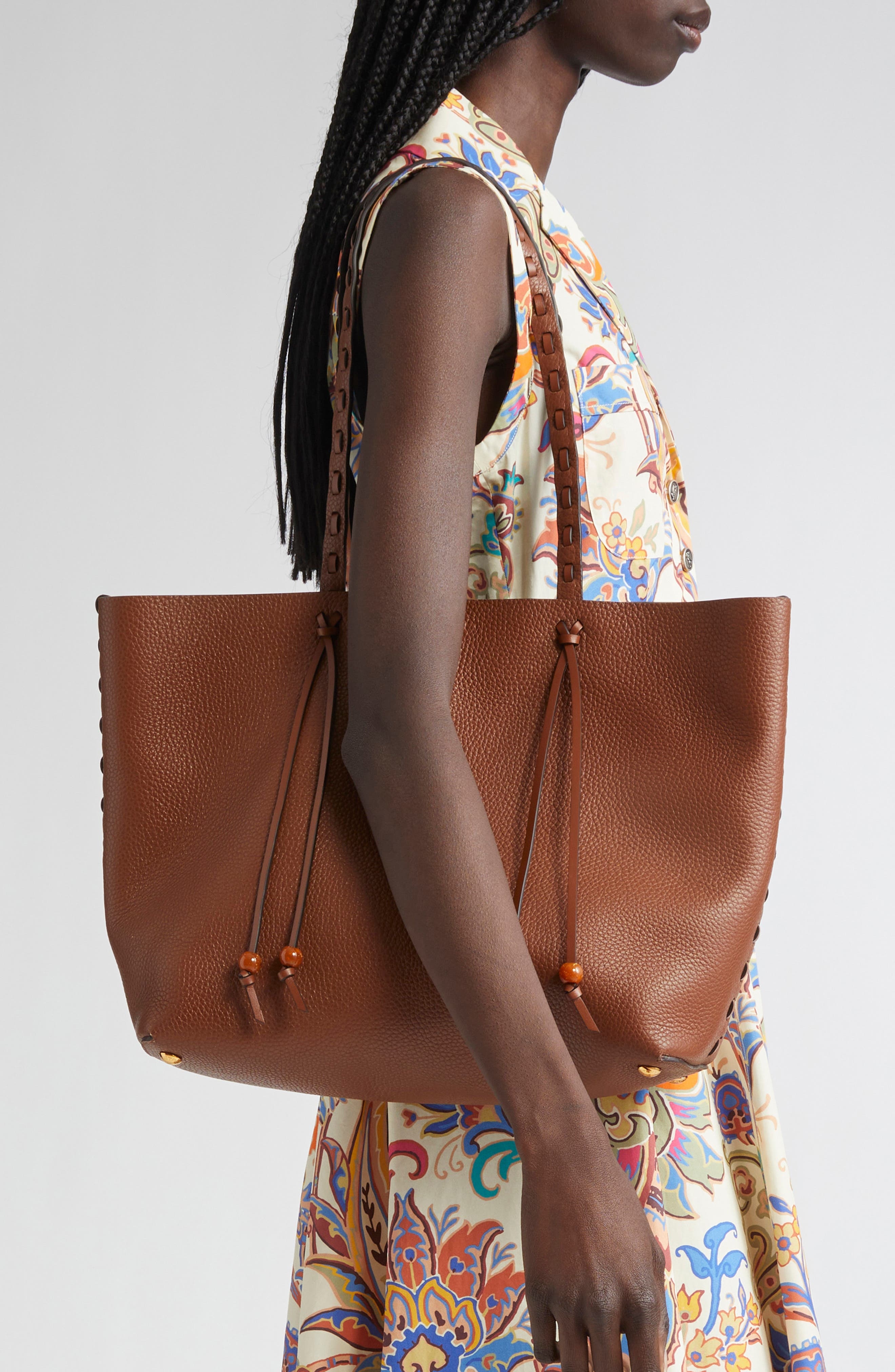 Etro Shopping Essential Leather Tote in M1384 Burnt at Nordstrom - 2