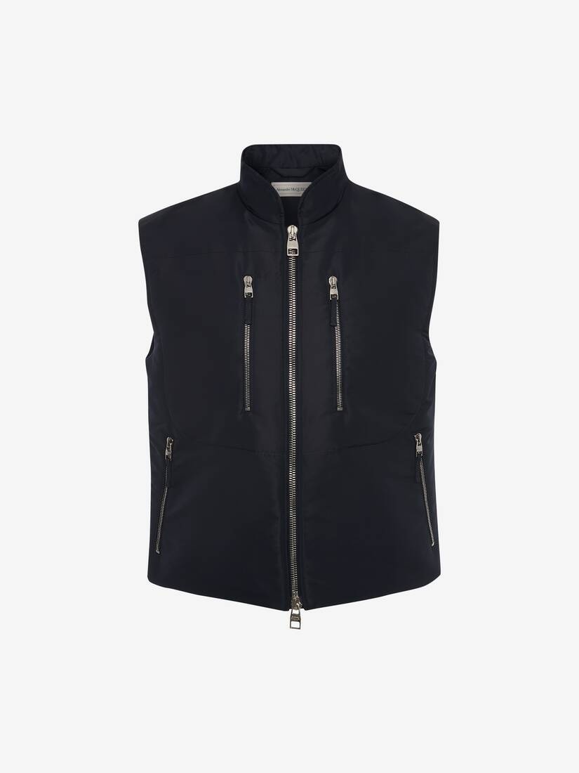 Padded Selvedge Gilet in Navy - 1