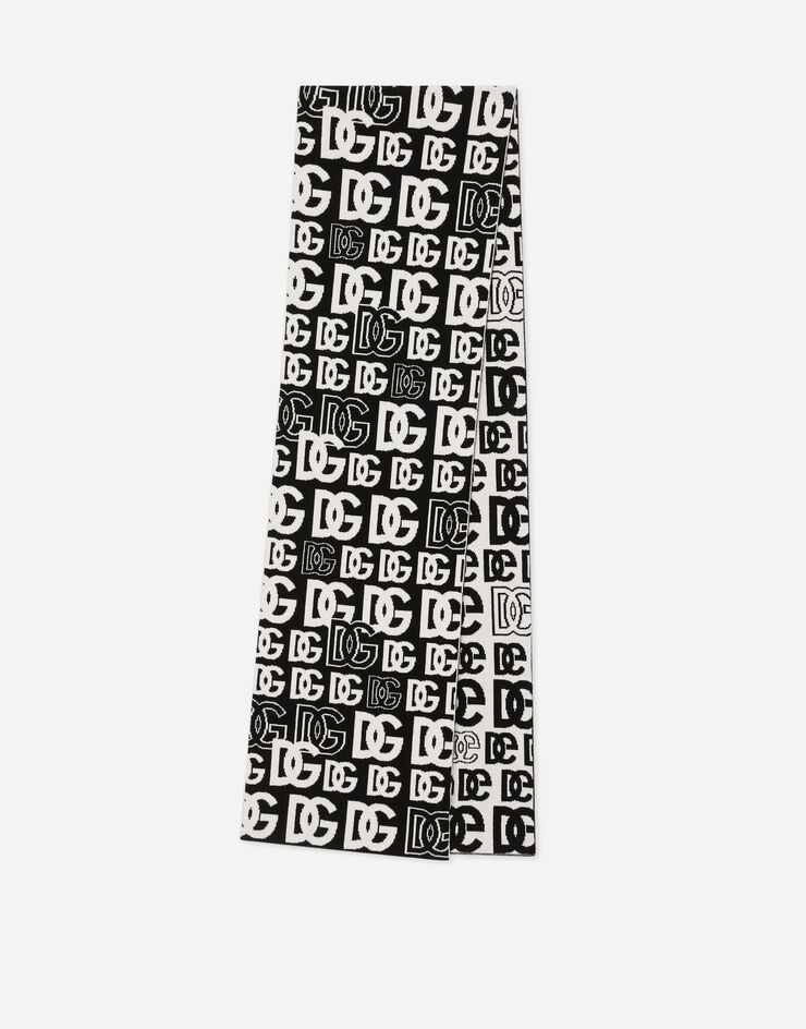 Cashmere scarf with all-over DG logo - 1