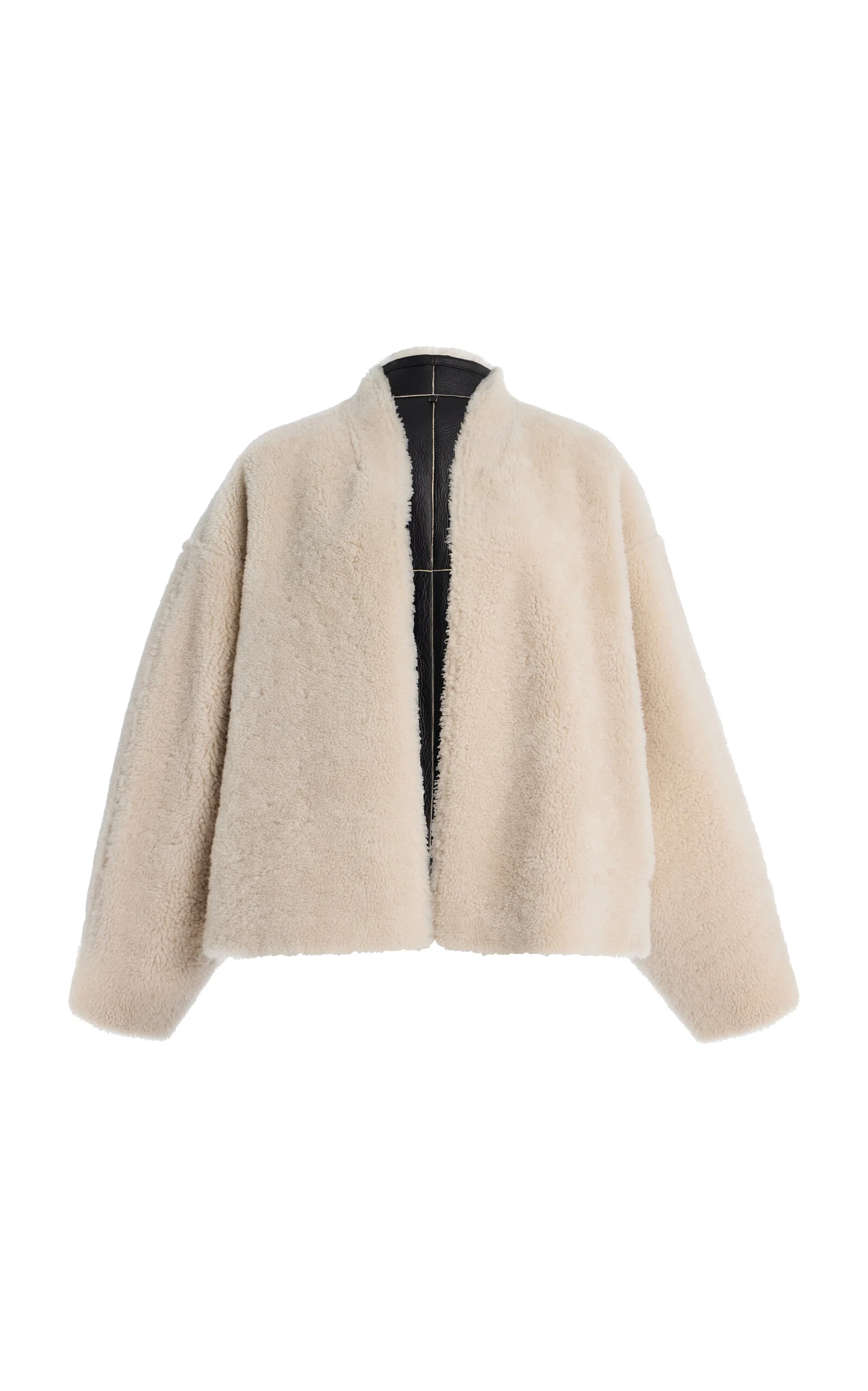 Short Shearling Jacket ivory - 1