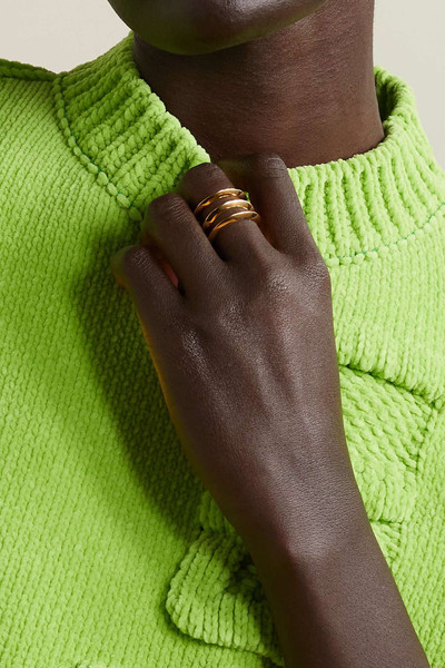 Bottega Veneta Set of three gold-plated rings outlook