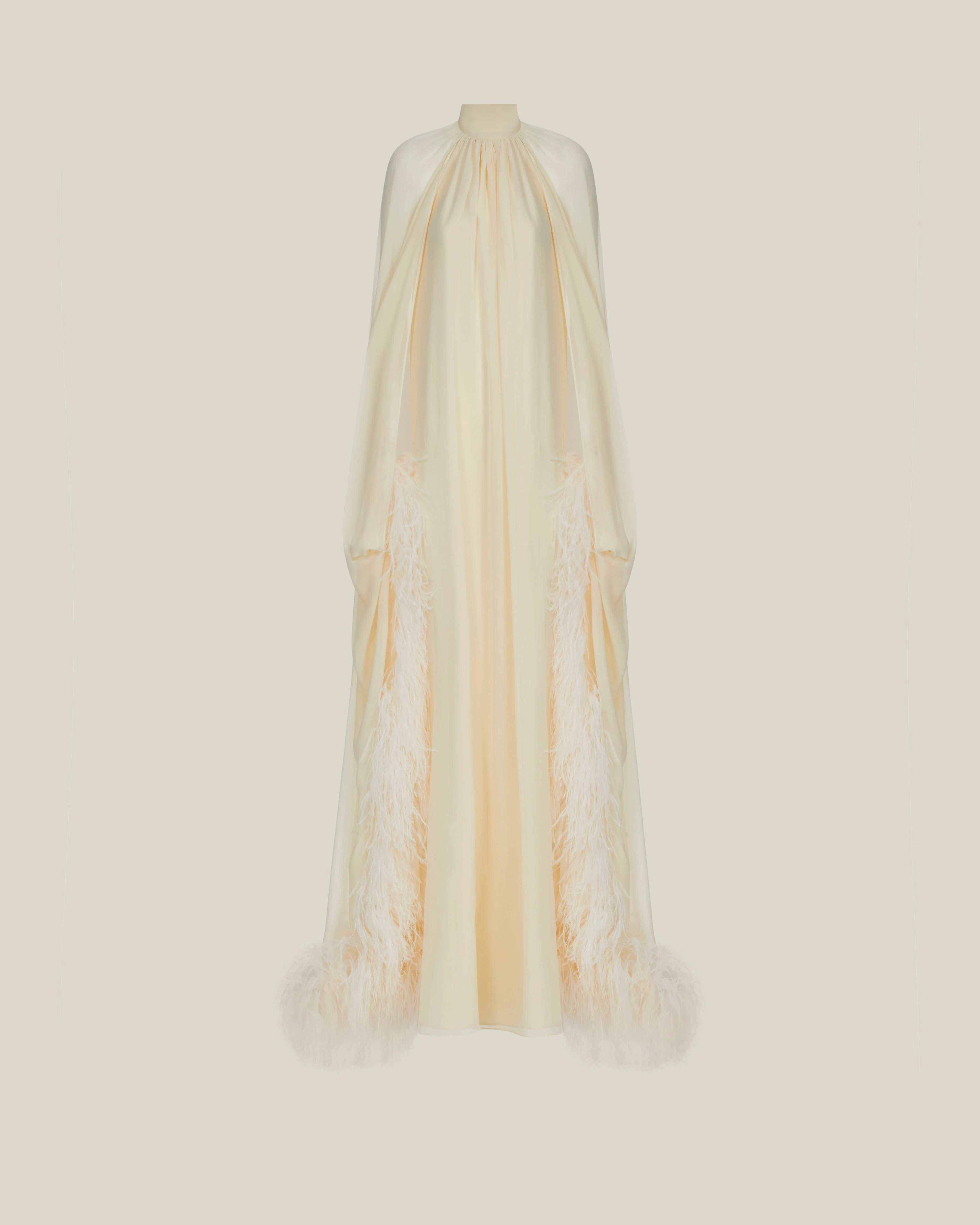 Feathered Eterea Gown in Ivory - 1