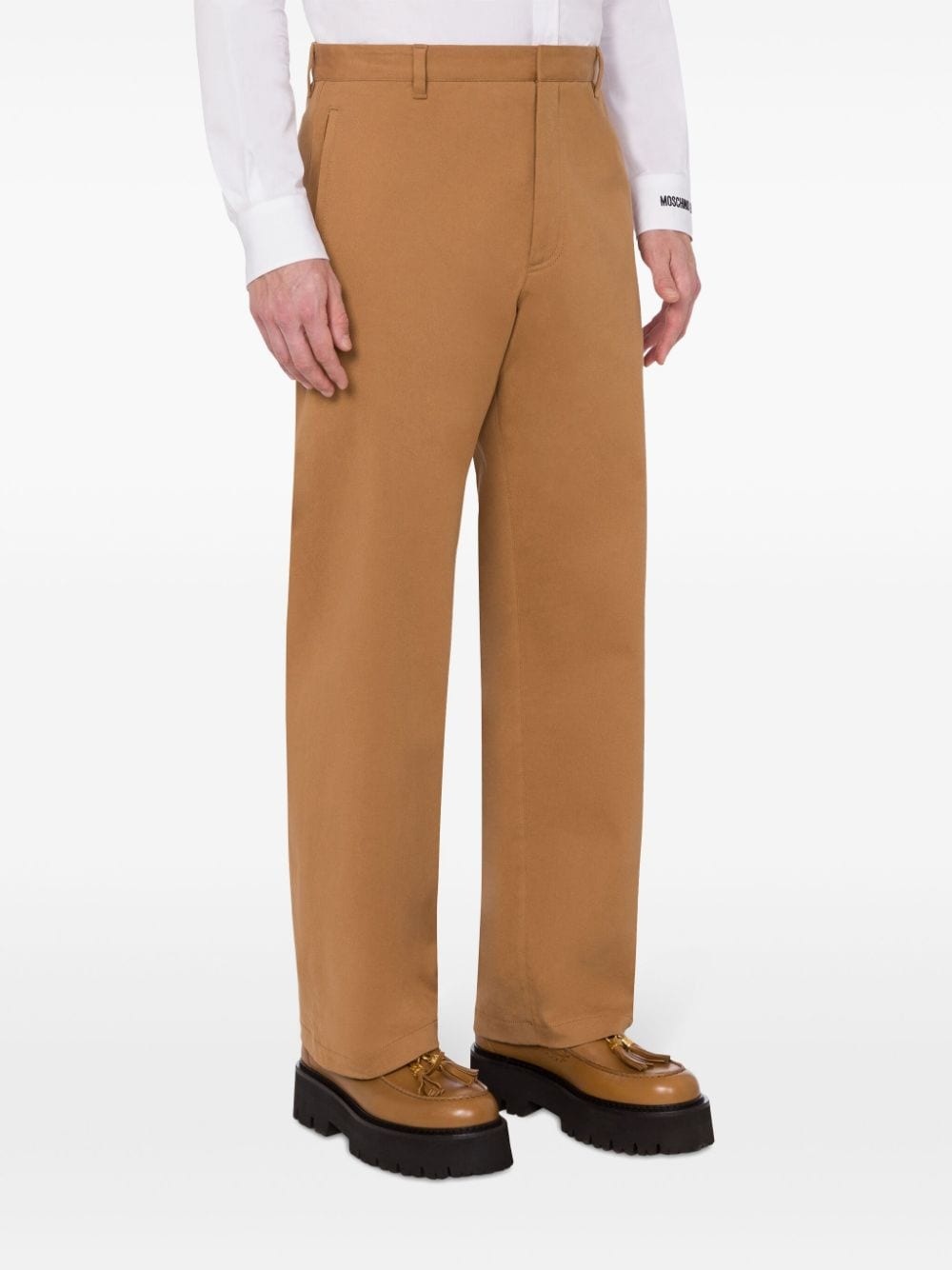 slogan-print cotton-blend trousers - 2