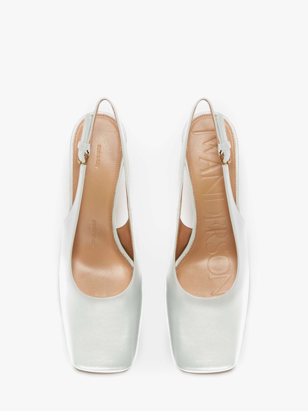 SQUARE TOE CHAIN HEEL SLINGBACK PUMPS - 4