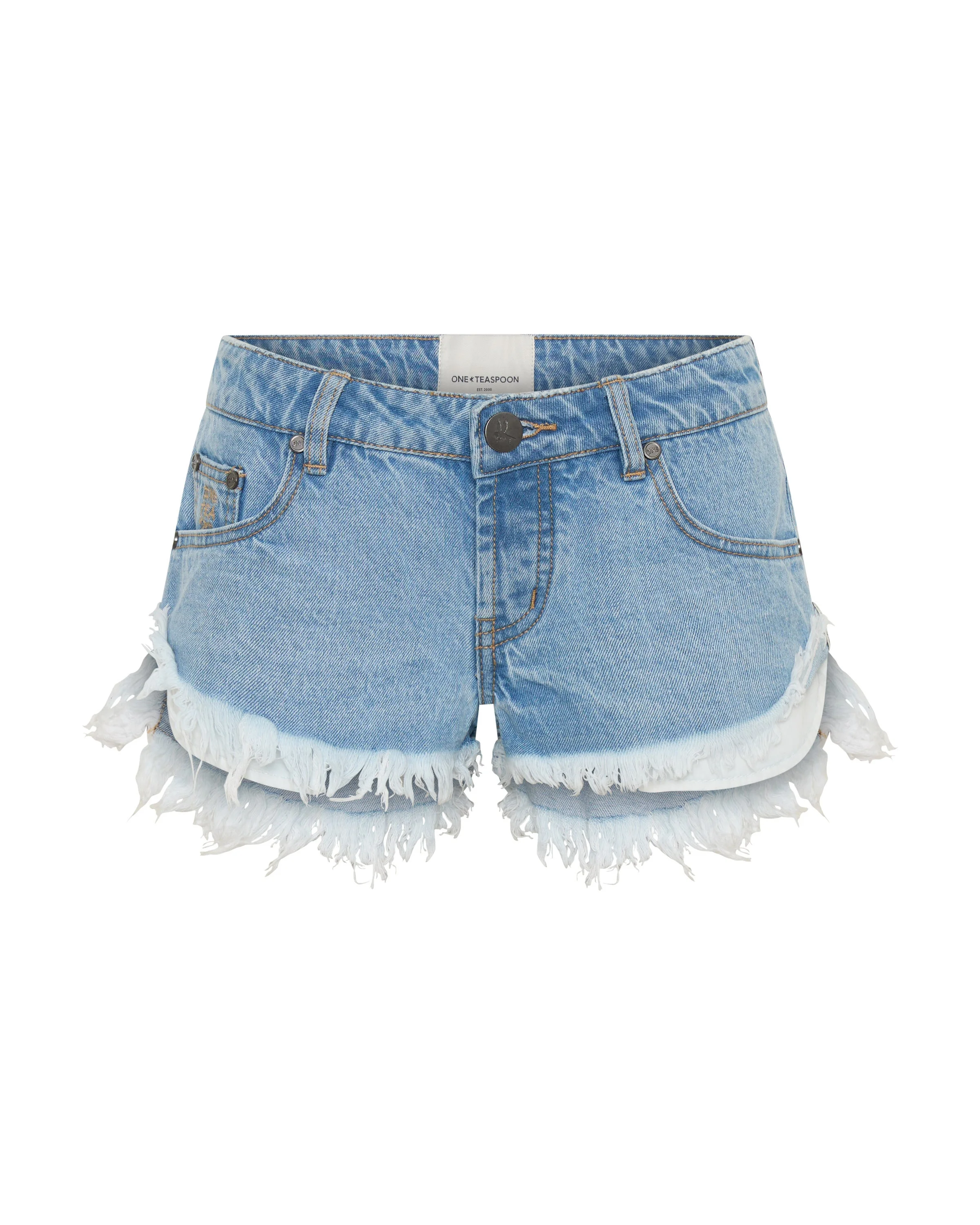 Dukes Low Waist Denim Short - Riviera Blue - 1