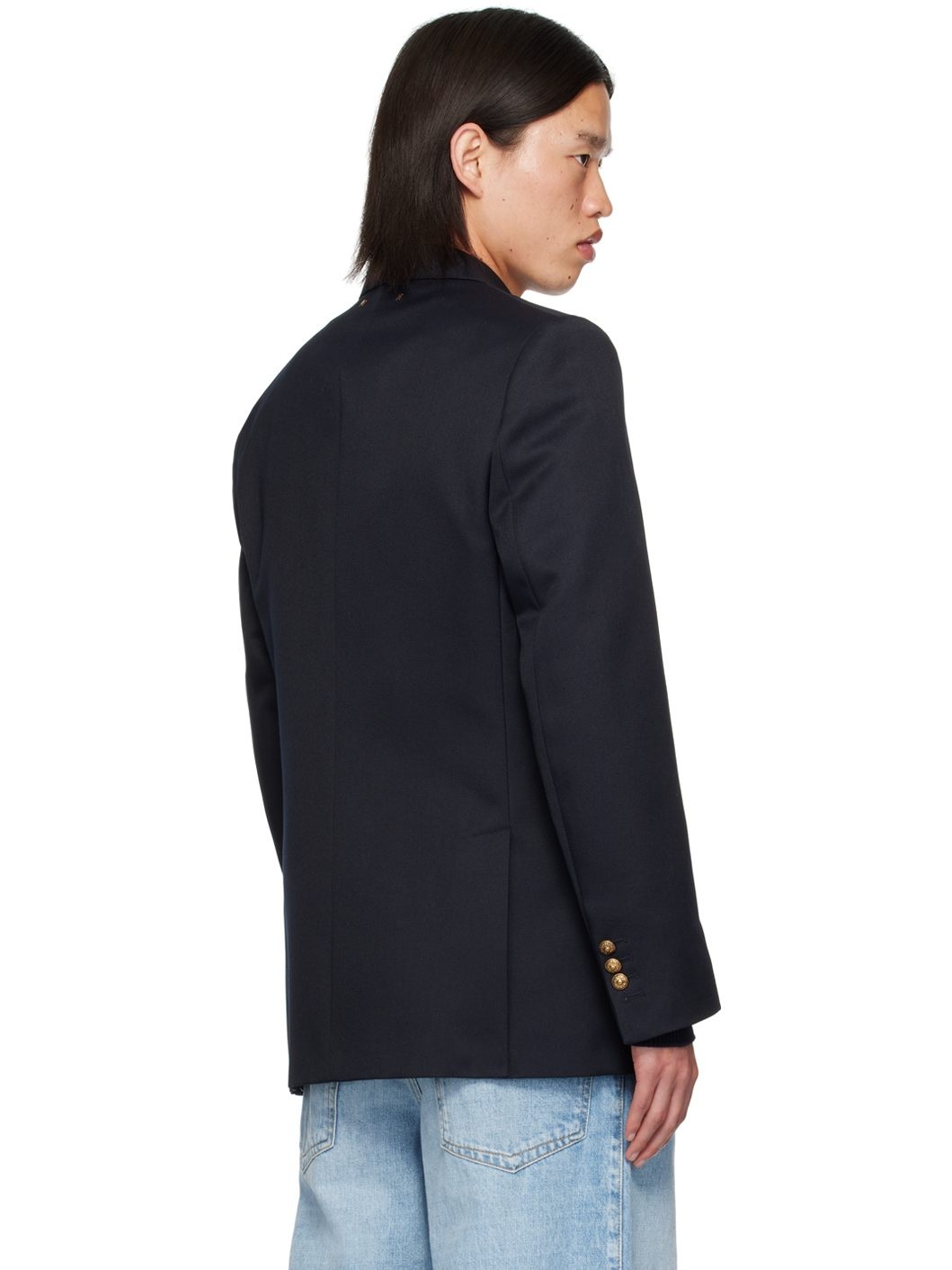 Navy Double-Breasted Blazer - 3