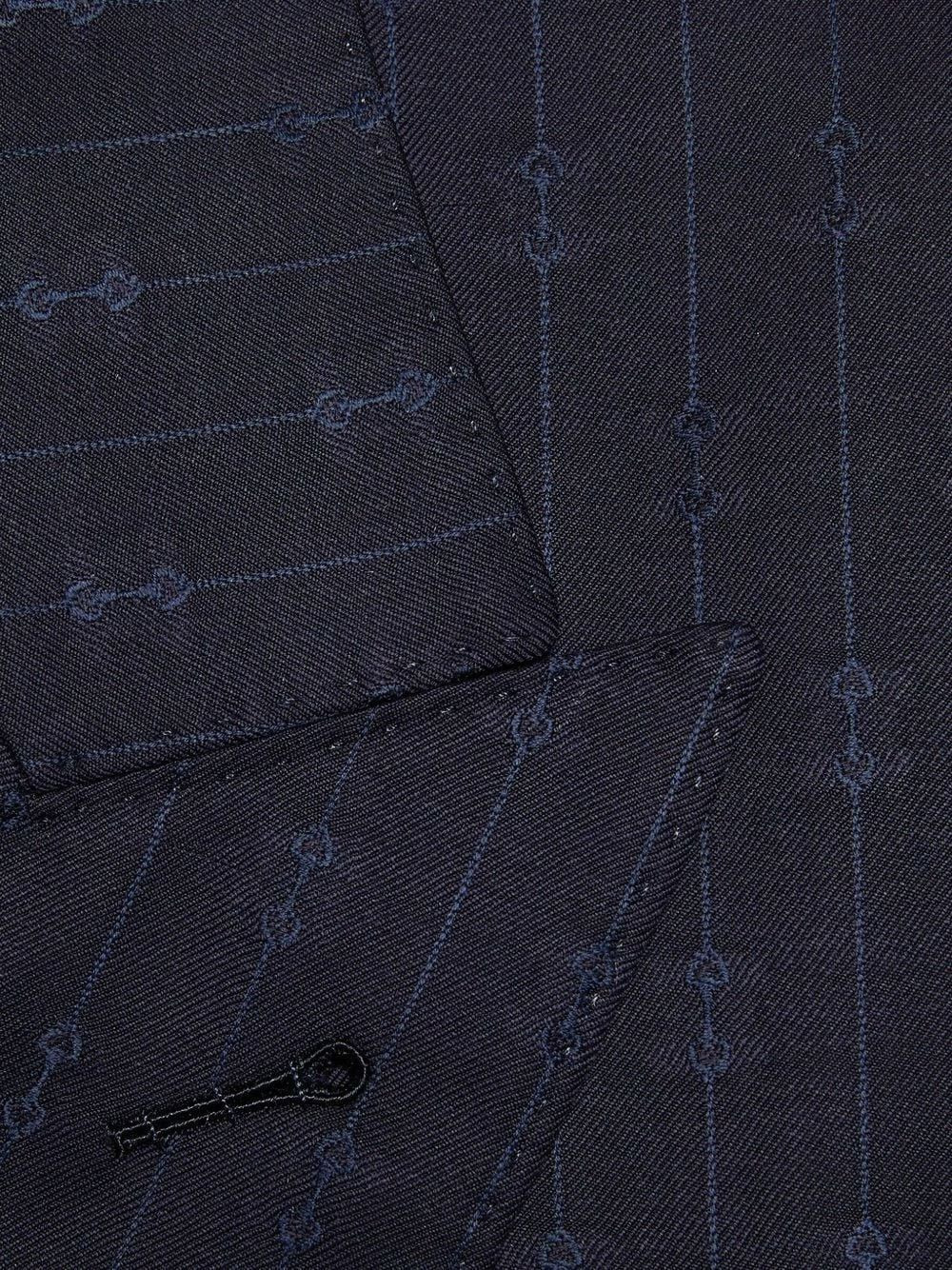 Horsebit striped wool jacket - 2