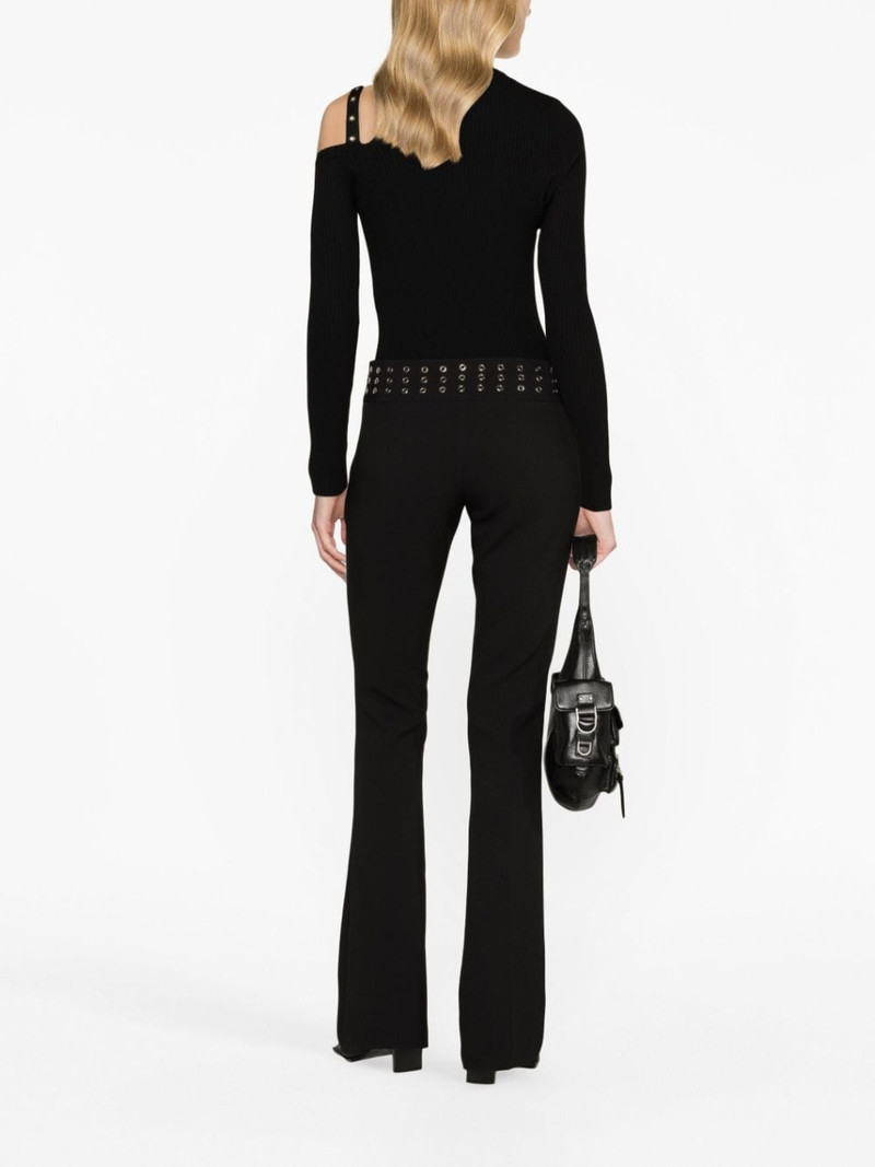 eyelet-embellished flared trousers 3