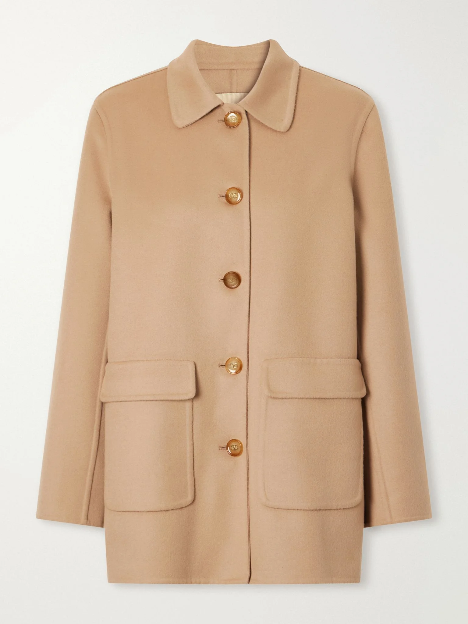 Wool and cashmere-blend coat Camel - 1