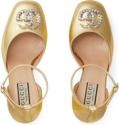 Gucci Crystal Double G Platform Pumps - 3