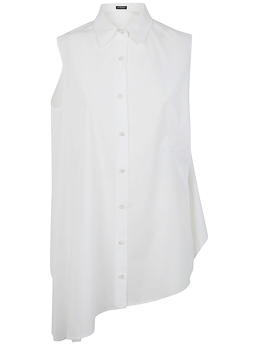 IONA ASYMMETRICAL OVERSIZED SHIRT LIGHT CRUMPLED COTTON WHITE - 1